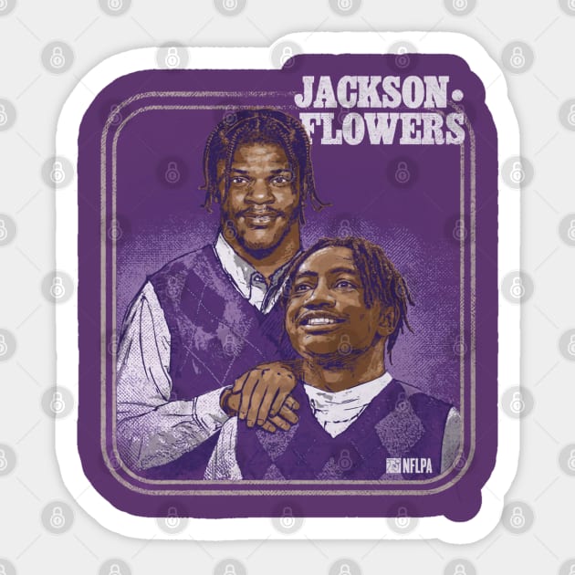 Lamar Jr. & Zay Flowers Baltimore Step Brothers Sticker by ClarityMacaws